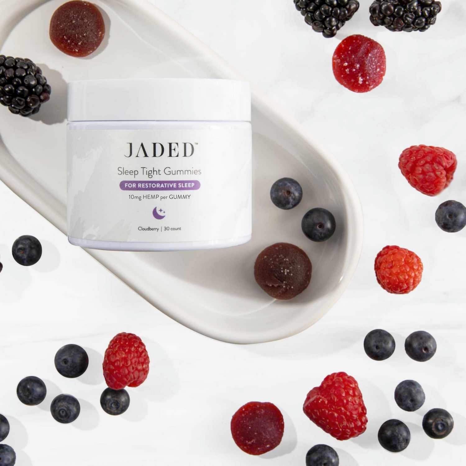 JADED Sleep Tight Hemp Gummies Cloudberry Ingredients