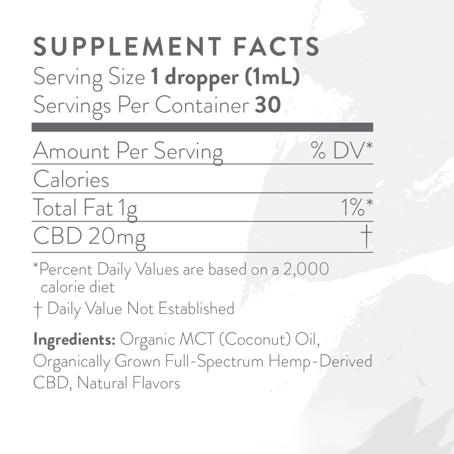 Jaded CBD Body Oil Supplement Facts