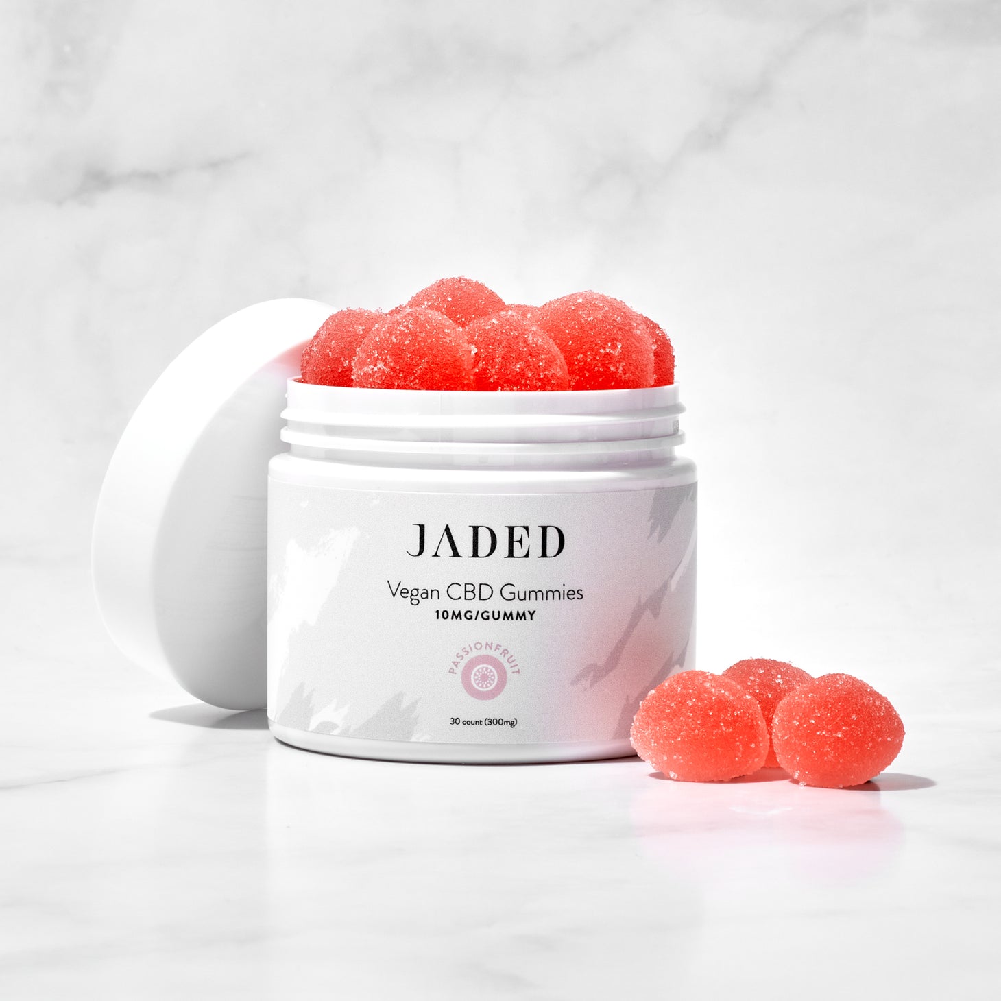 JADED Vegan CBD Gummies Passionfruit 30 count Jar