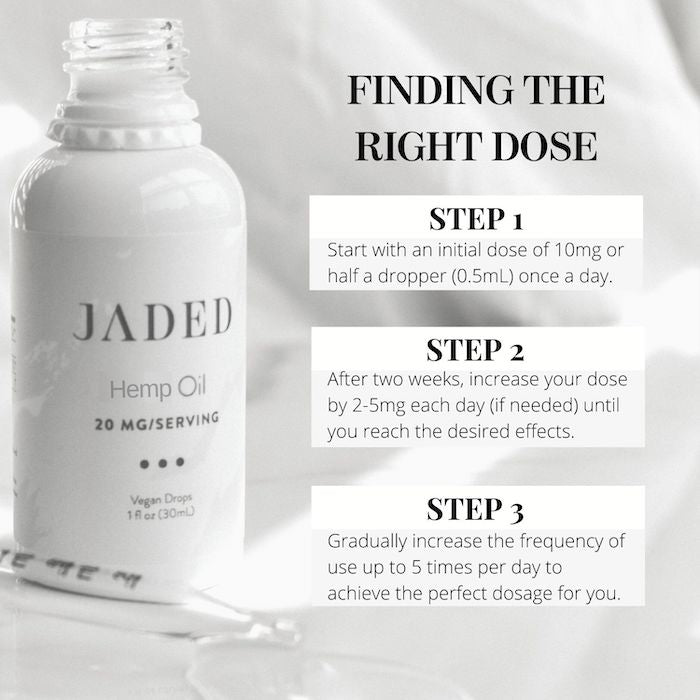 Dosing Instructions for JADED Vegan Hemp Oil